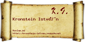 Kronstein István névjegykártya